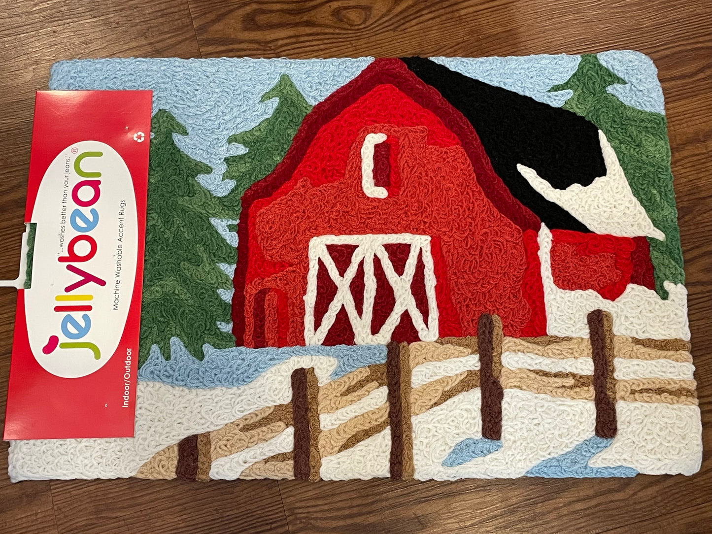 Jellybean Indoor/Outdoor Accent Rugs-Snowy Barn