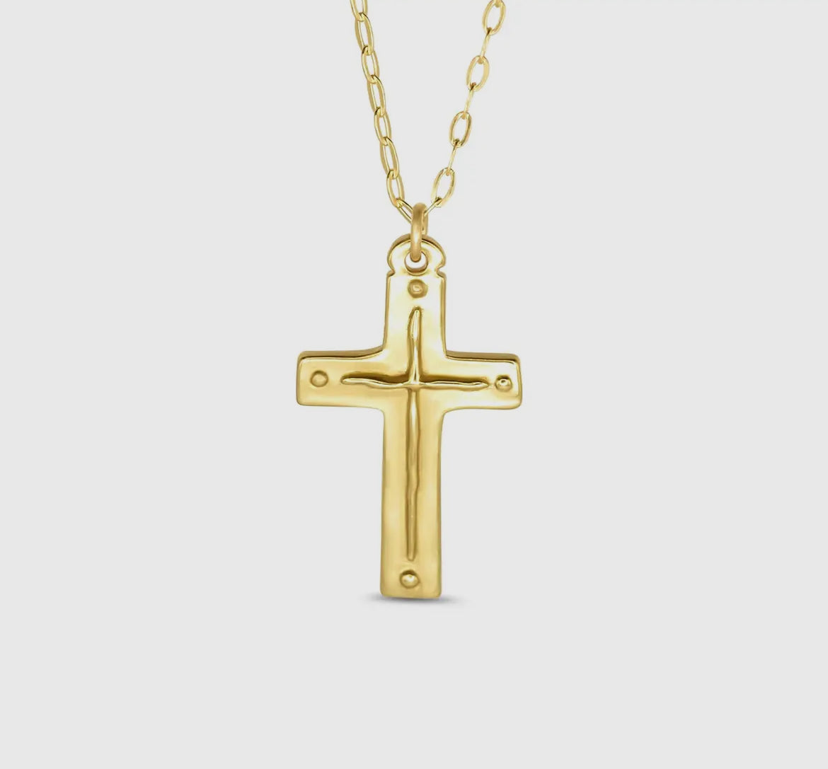 Madison Sterling Original Pendant Cross Necklace (22") Titus 3:4-5