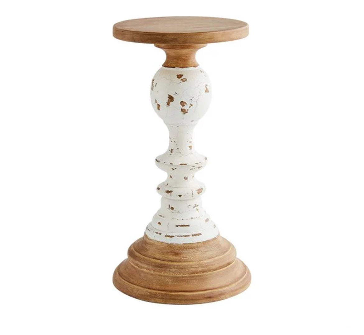Mudpie Mud Pie Wooden Rustic Candle Stick-Small