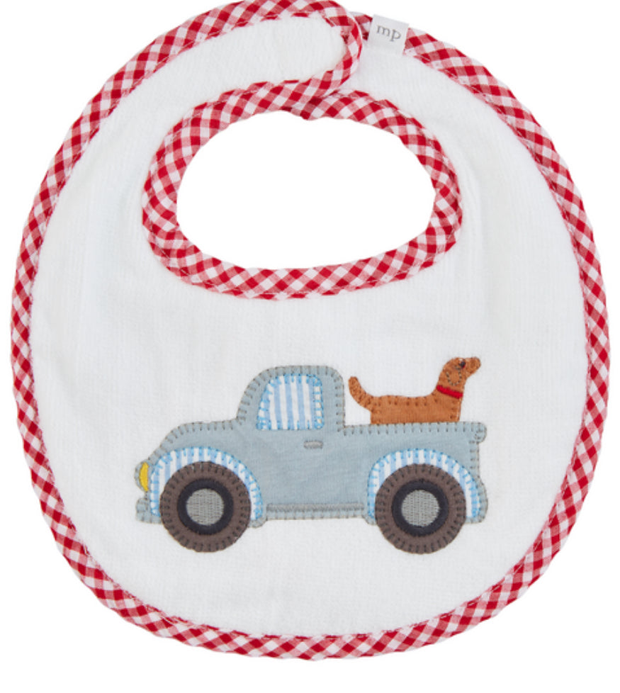 Mudpie Truck Applique Terry Bib