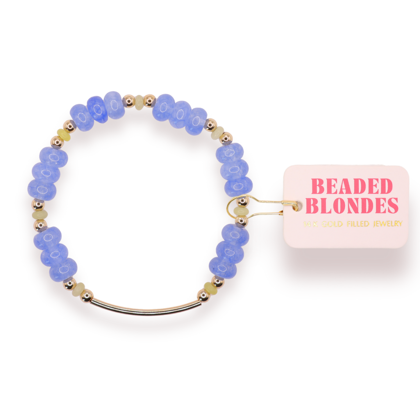 Beaded Blondes Brittany Bar Bracelet in Blue and Green-Standard