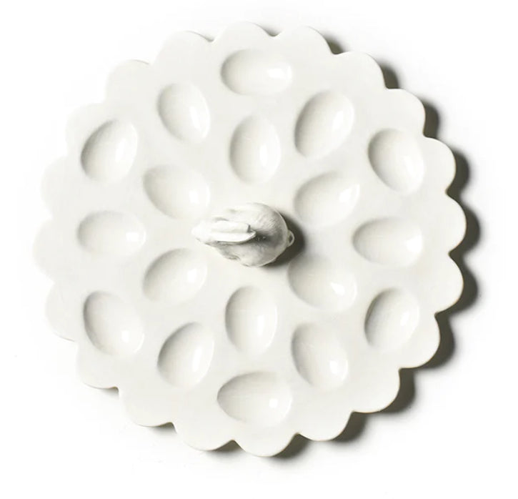 Coton Colors White Shaped Rabbit Egg Tray