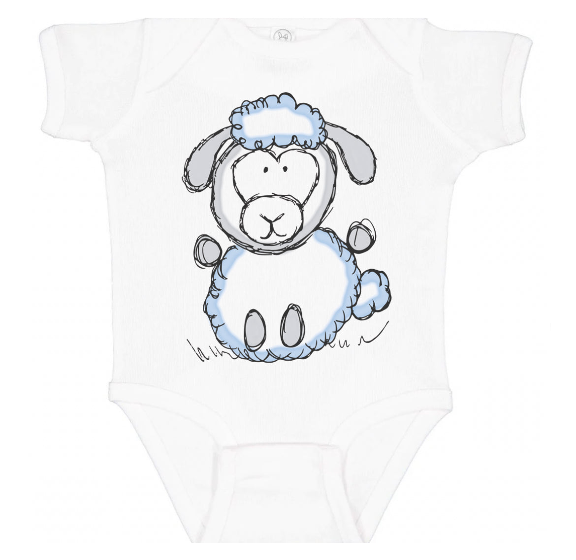 Paper Cow Baby Cotton Bodysuit-Sheep (12 months)