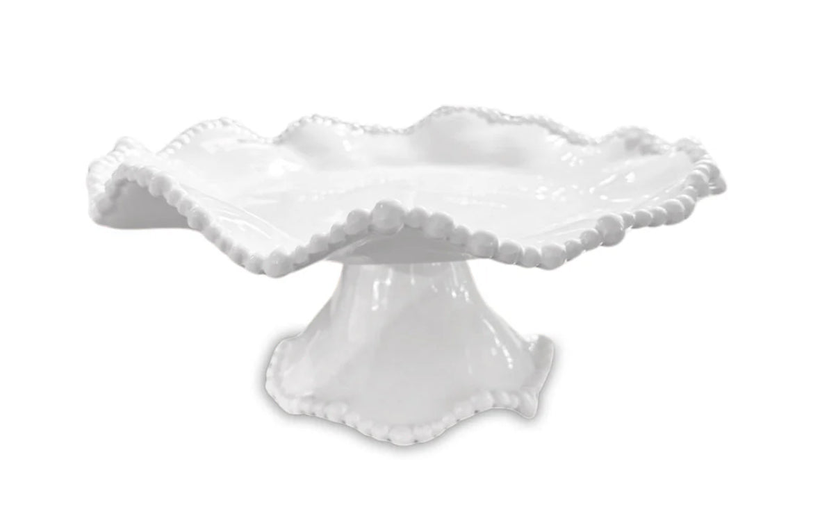 Beatriz Ball Small VIDA Alegria Pedestal Cake Plate-White