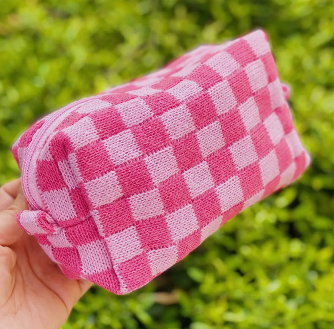 Ellison+Young Check Yourself Cosmetic Bag-Pink
