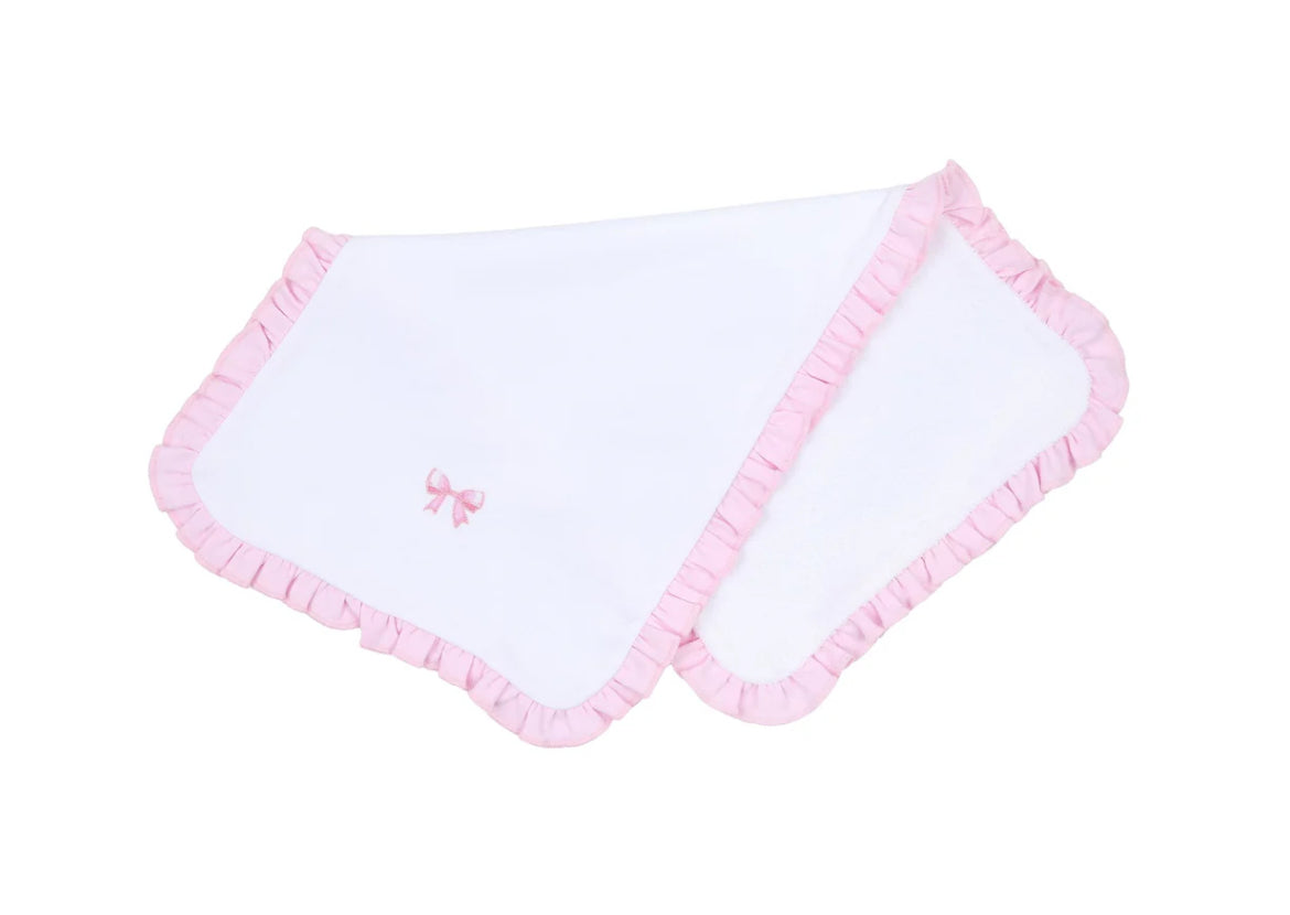 Magnolia Baby Baby Bows Embroidered Ruffle Burp Cloth
