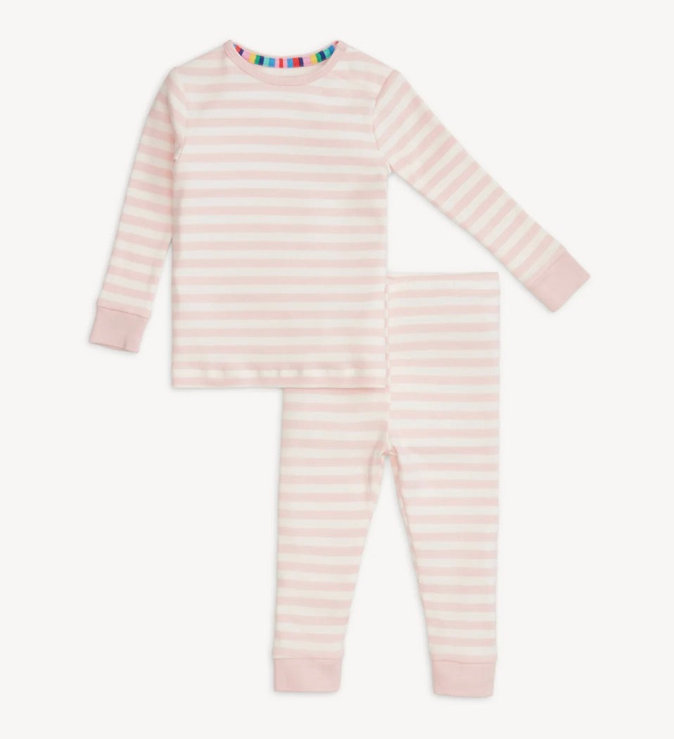Magnetic Me Pink Stripe Organic Cotton Magnetic PJ Set