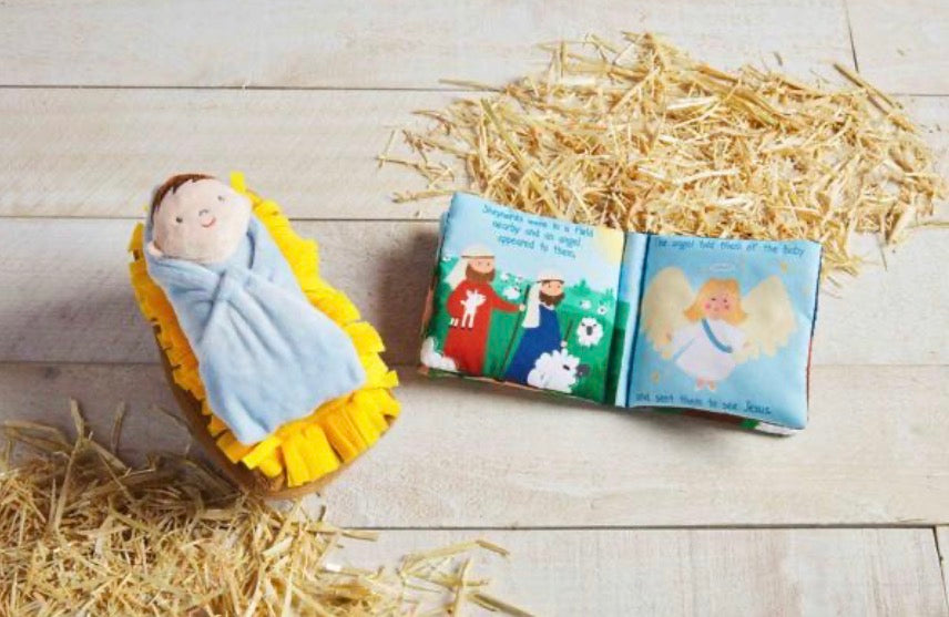 Mudpie Nativity Plush With Book