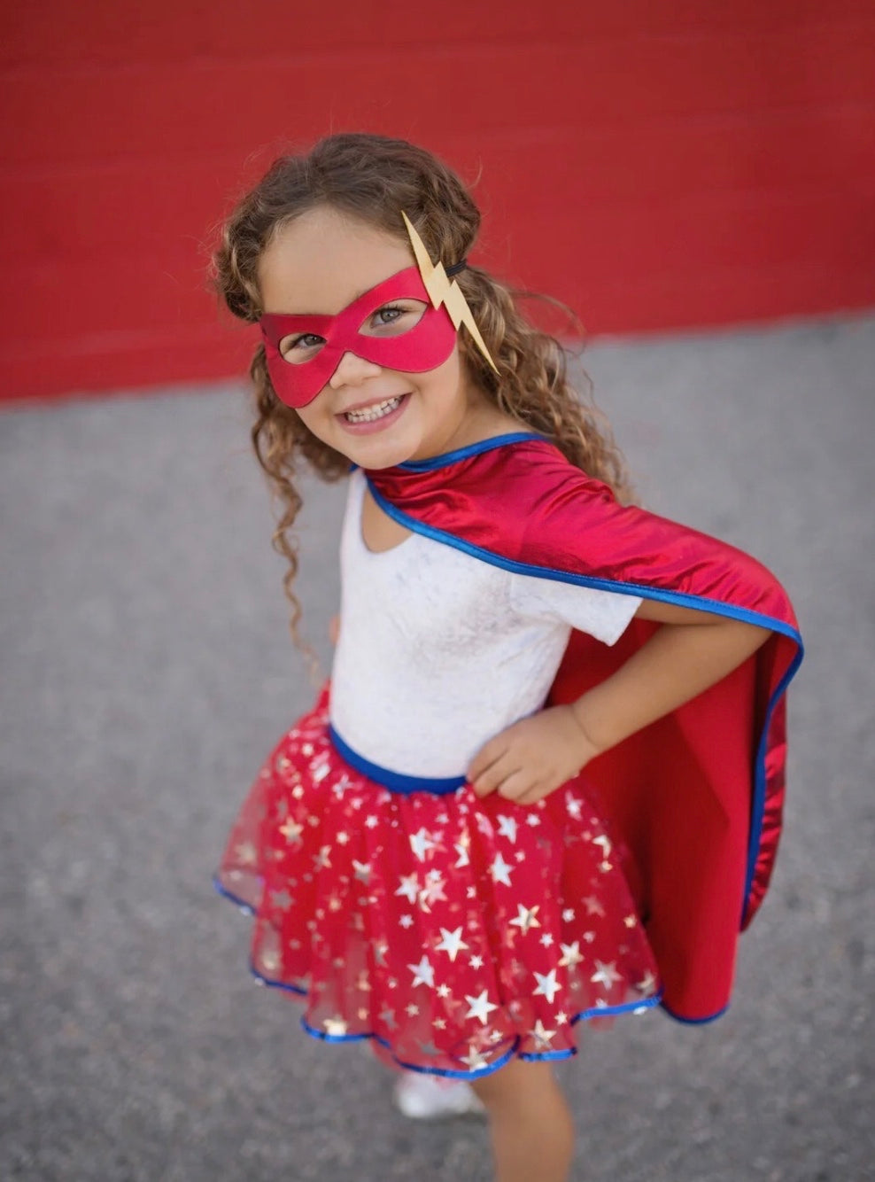 Great Pretenders Superhero Tutu Cape and Mask Set (size 4-6)