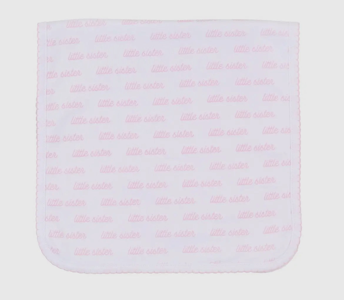 Magnolia Baby Little Sister Print Burp Cloth