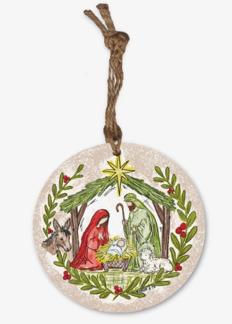 Baxter & Me Ornament-Nativity