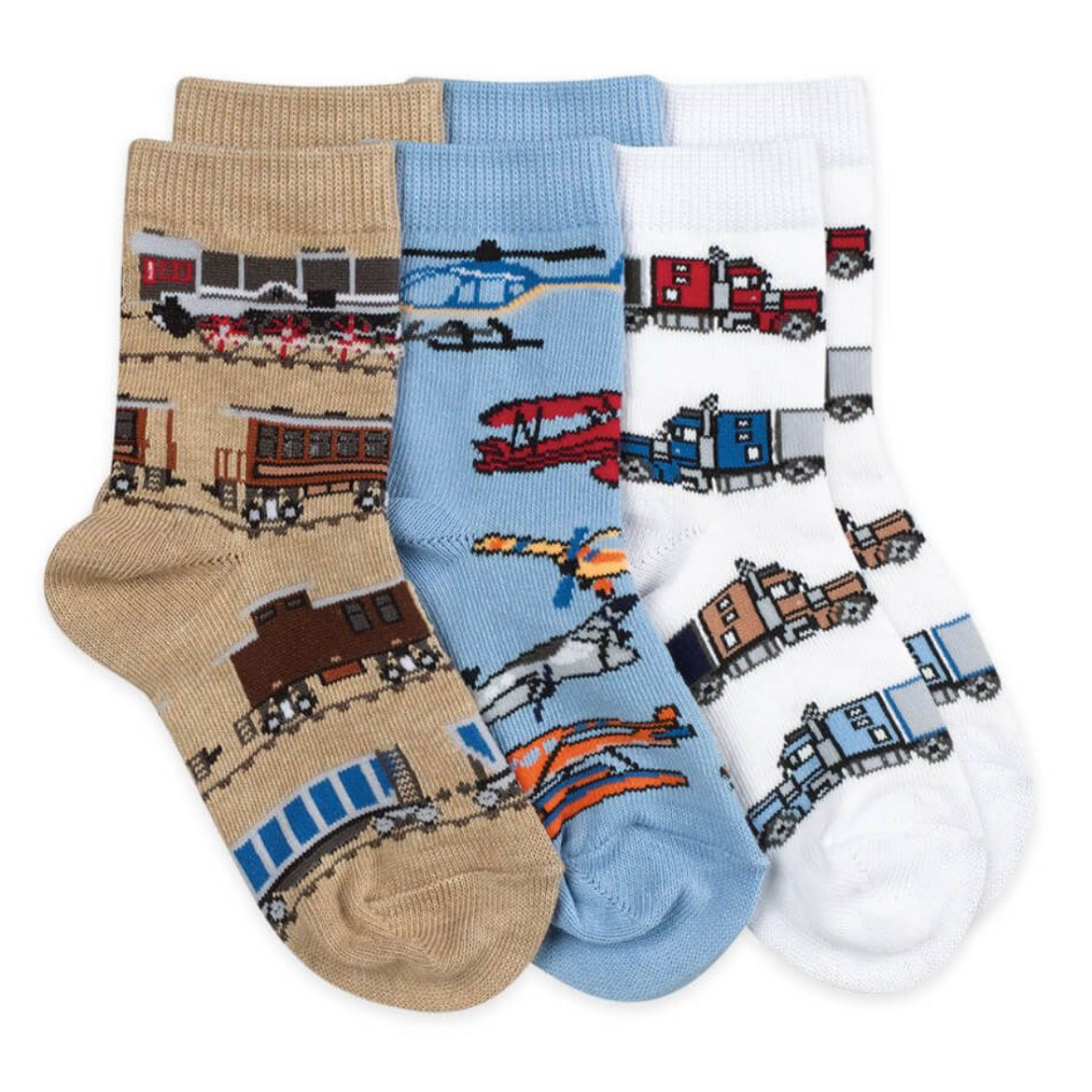 Jefferies Socks Transportation Crew Socks Triple Treat (Sold Individually)
