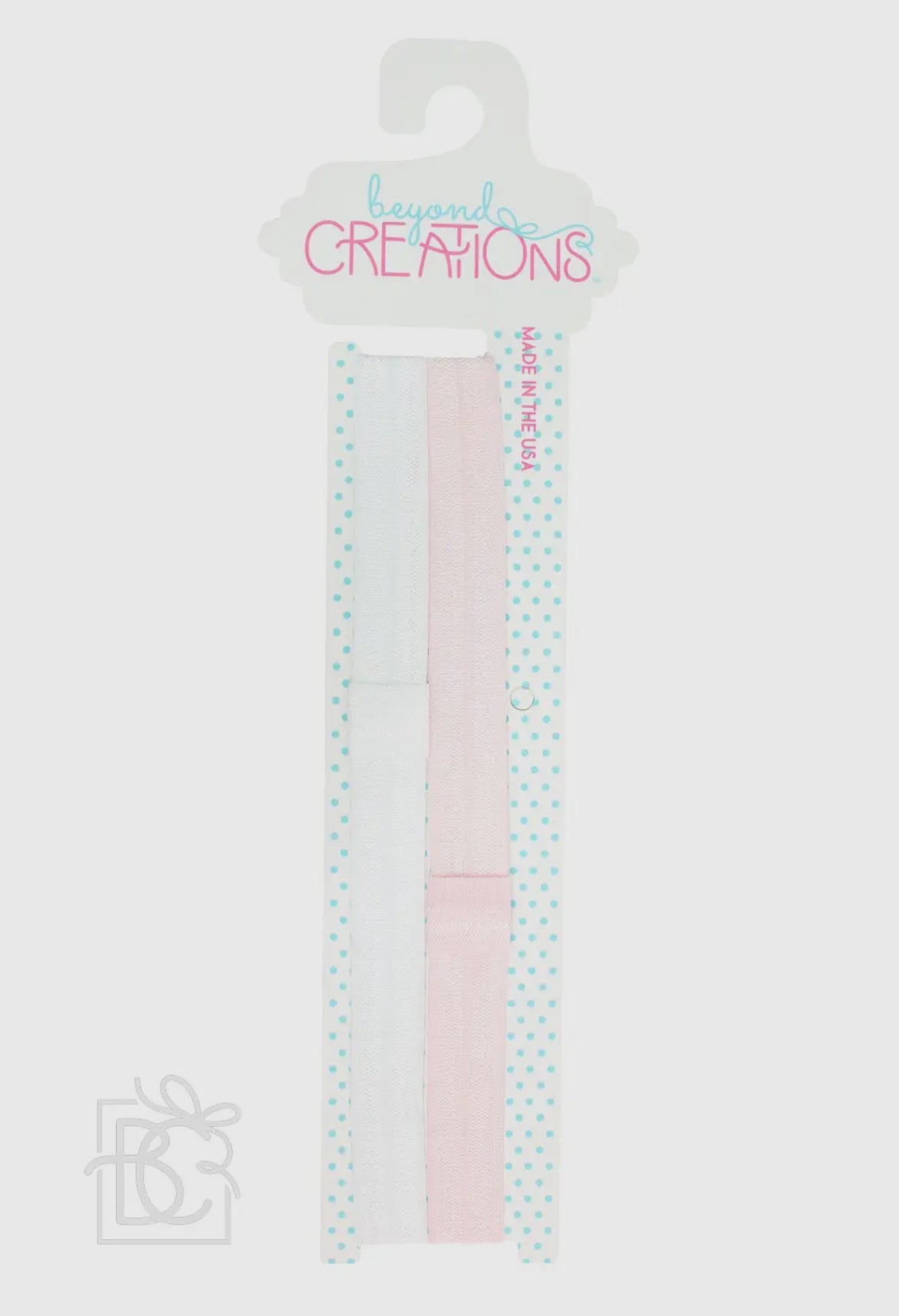 Beyond Creations Skinny Elastic Headband Packs (3-18 months)-White/Pink