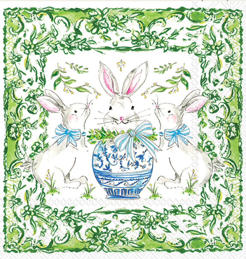 Boston International Paper Cocktail Napkin (20 Ct)-Easter Bunnies
