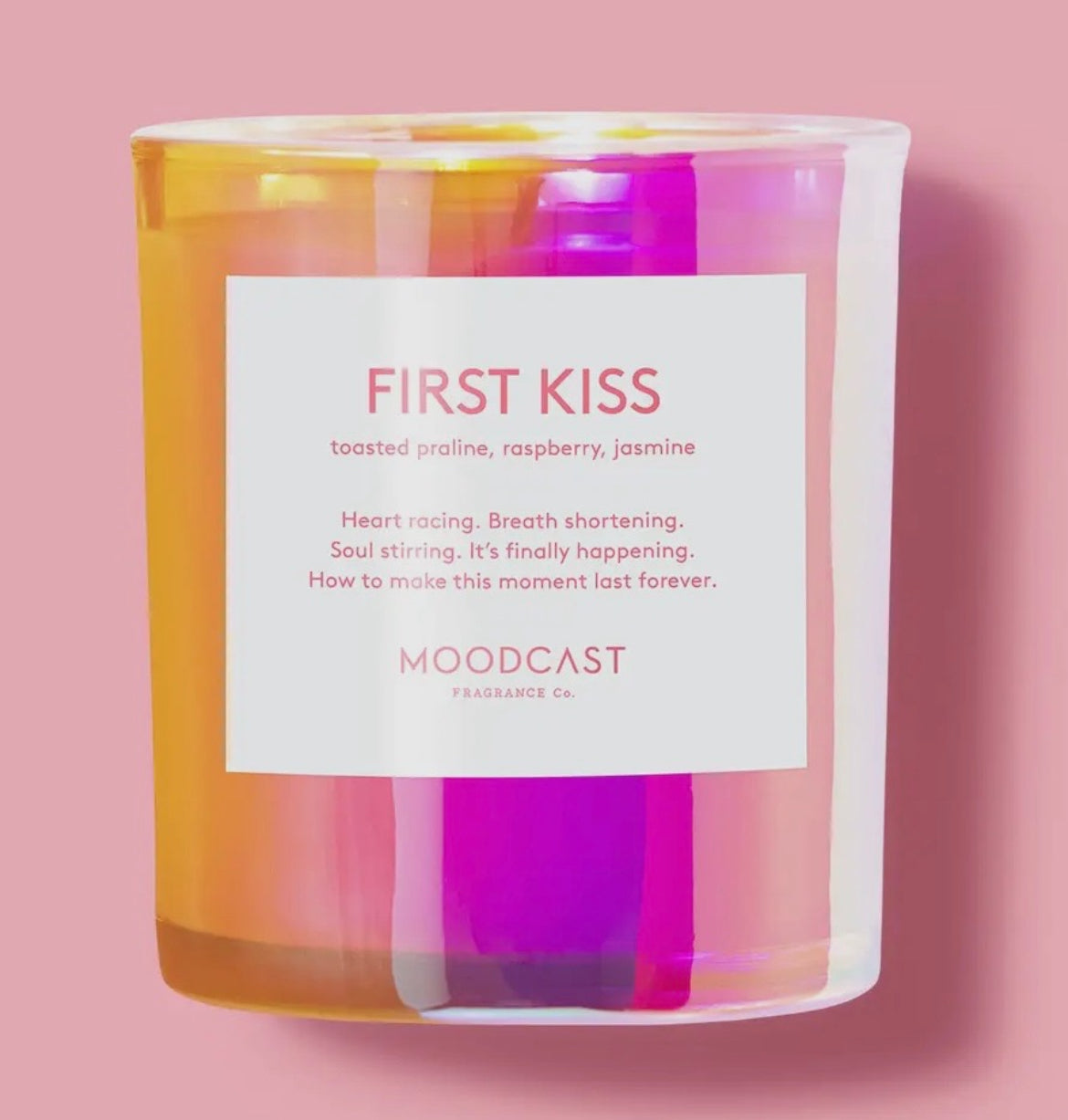 Moodcast Fragrance Co. Iridescent 8oz Coconut Wax Candle-First Kiss