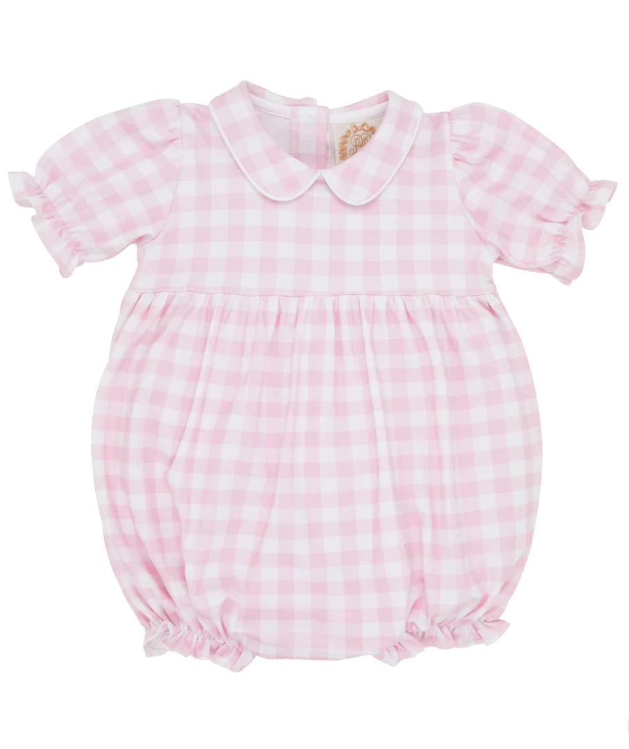 Beaufort Bonnet Britt Bubble-Palm Beach Pink Gingham With Worth Avenue White