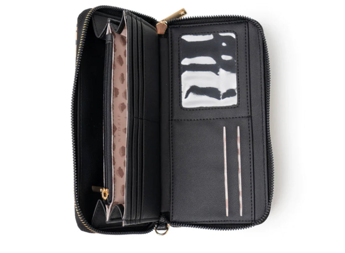 Kedzie Cheetah Zip Around Clutch Wallet