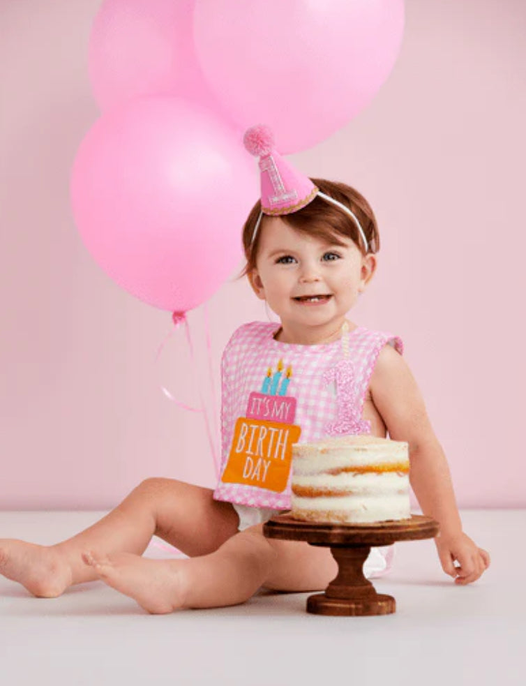 Mudpie Pink Gingham Cake Smash Set