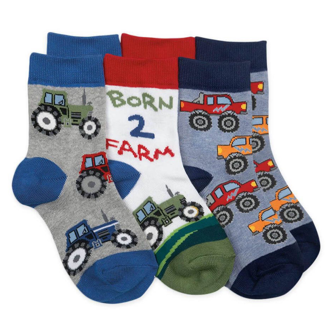 Jefferies Socks Born 2 Farm Pattern Crew Socks (Sold Individually)