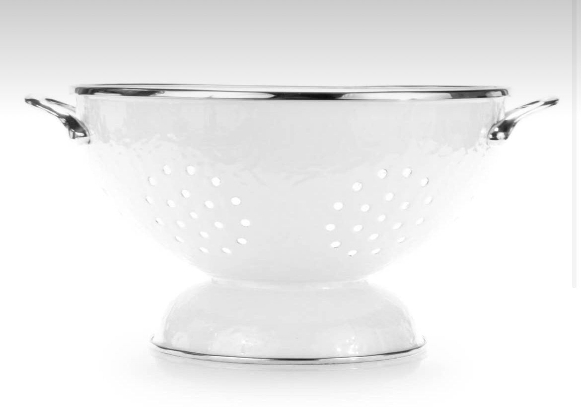 Golden Rabbit Home Large White Colander