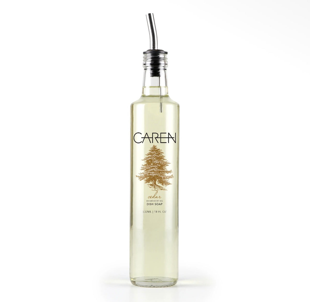 Caren Dish Soap with Pourer Spout (18 oz)-Cedar