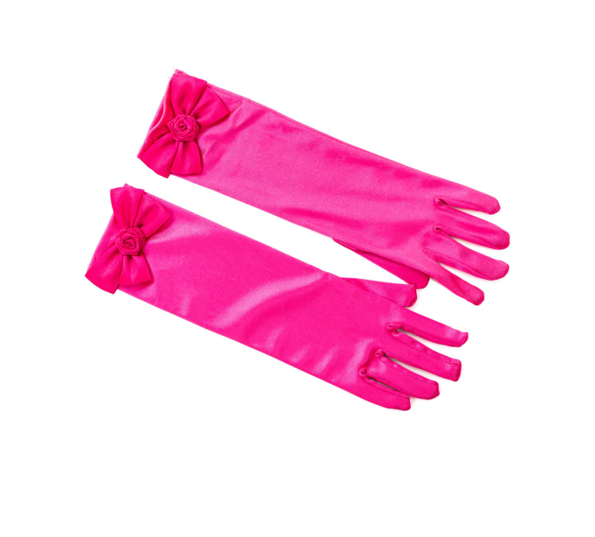 Great Pretenders Princess Gloves with Bow-Hot Pink