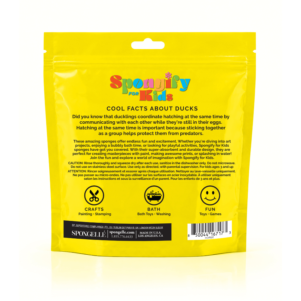 Spongelle Duck Farm Animals Spongify Bath Sponge for Kids
