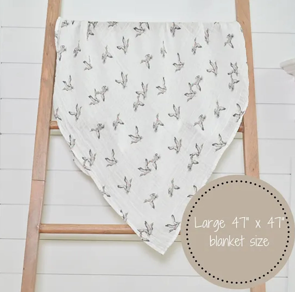 LollyBanks Quackin’ Up Baby Muslin Swaddle Blanket