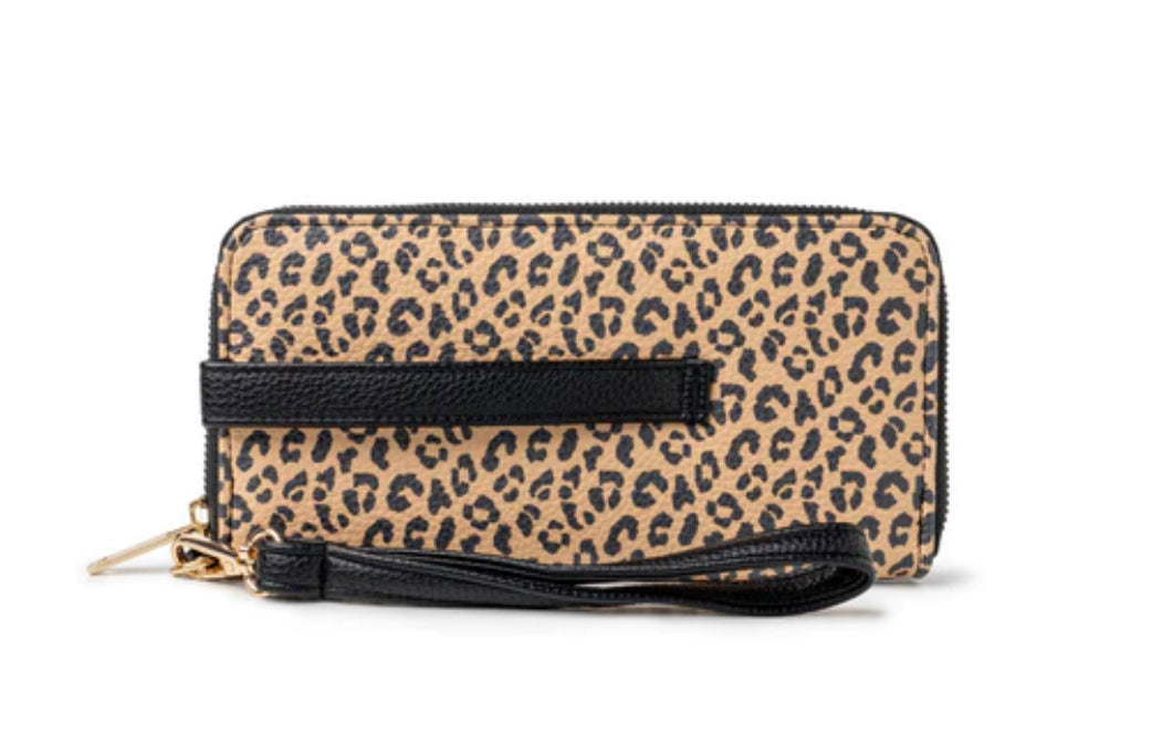 Kedzie Cheetah Zip Around Clutch Wallet