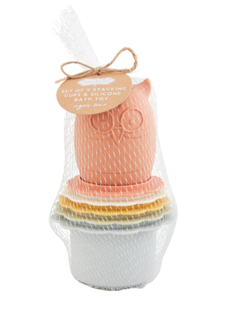 Mudpie Orange Stacking Cup Bath Set