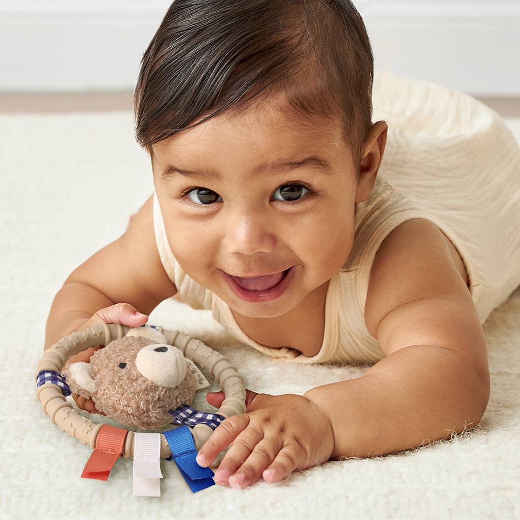 Itzy Ritzy Ring Pal-Taupe Bear