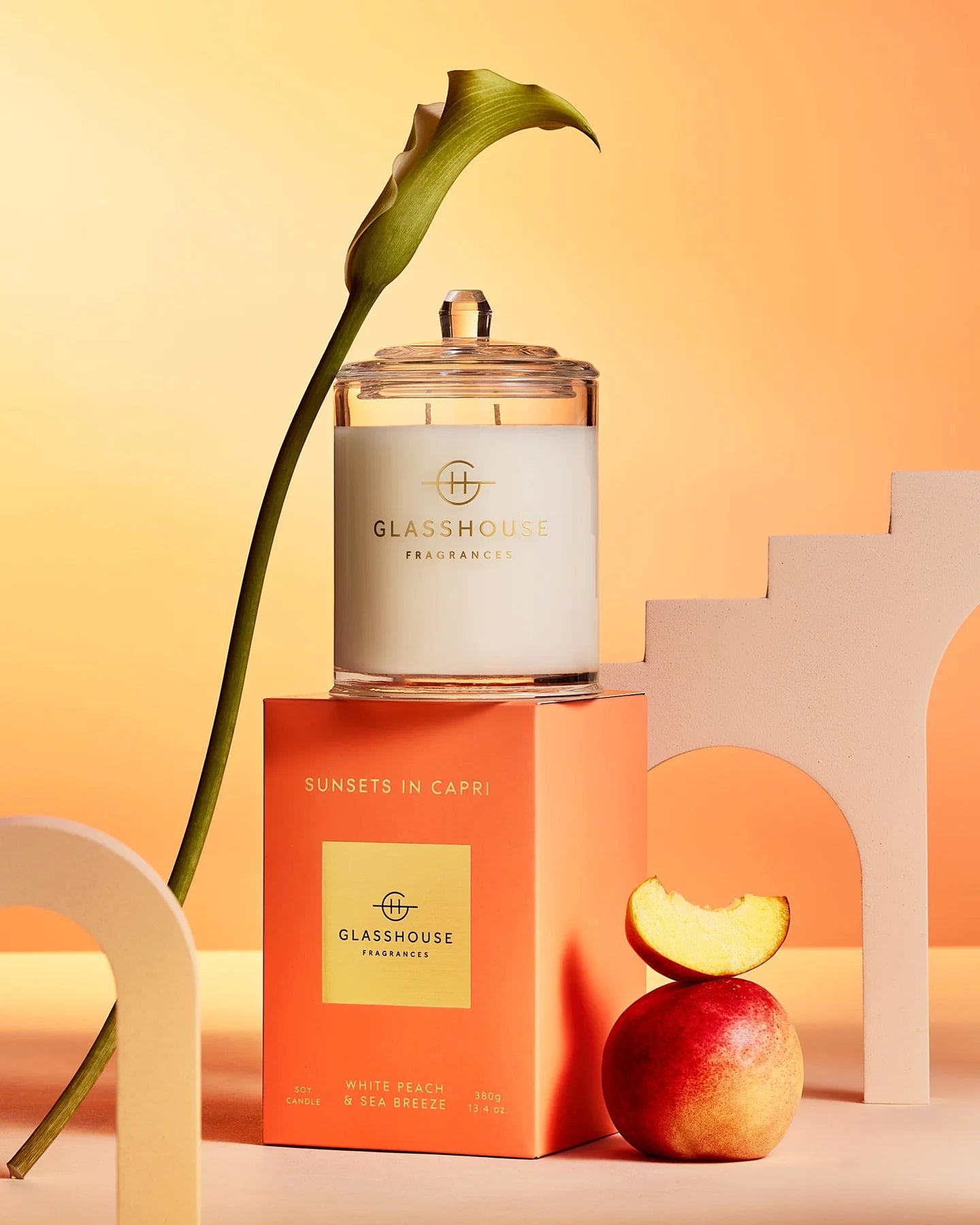 Glasshouse Fragrances 13.4 oz. Scented Candle-Sunsets In Capri
