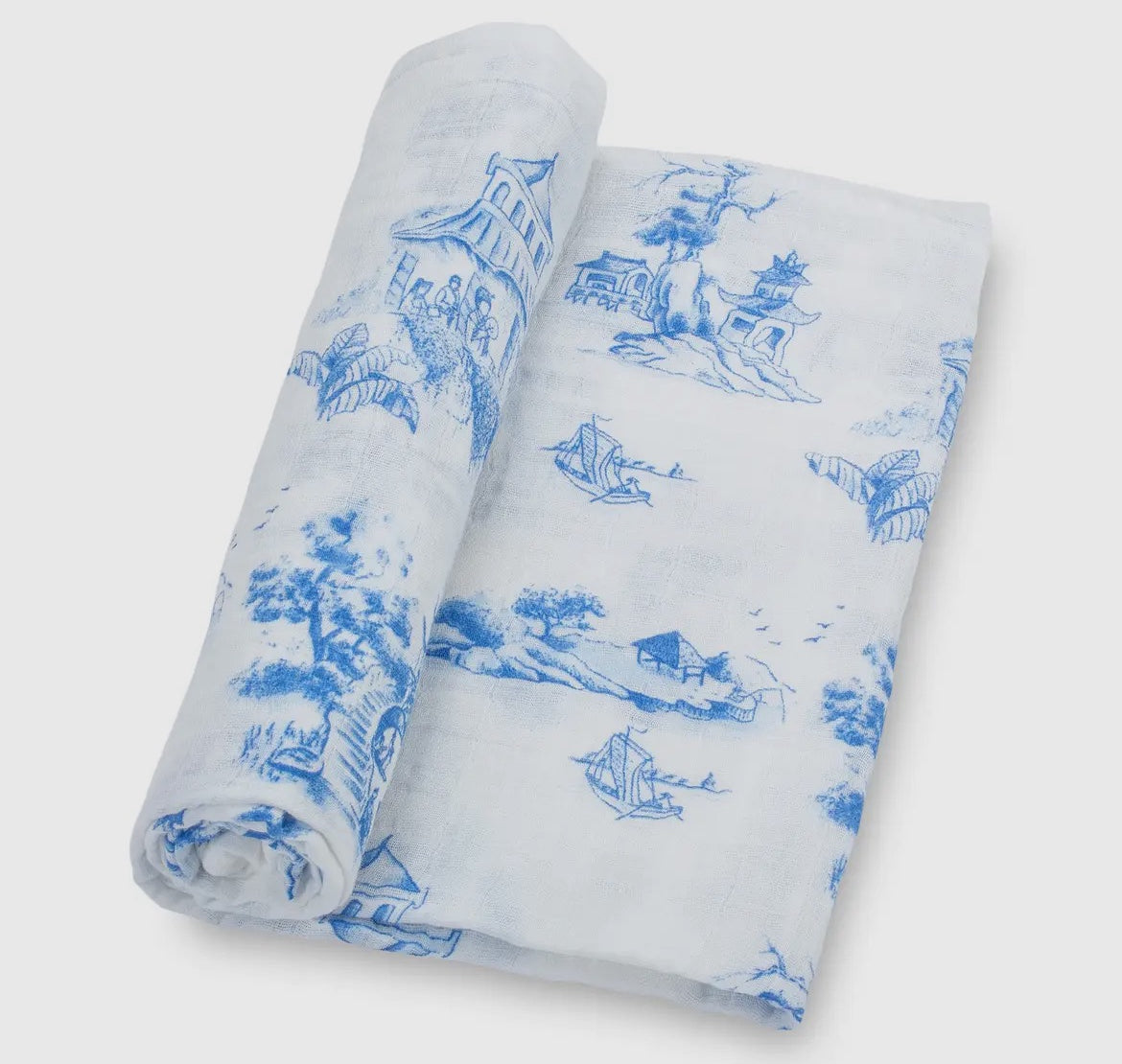 LollyBanks Chinoiserie Baby Swaddle Blanket