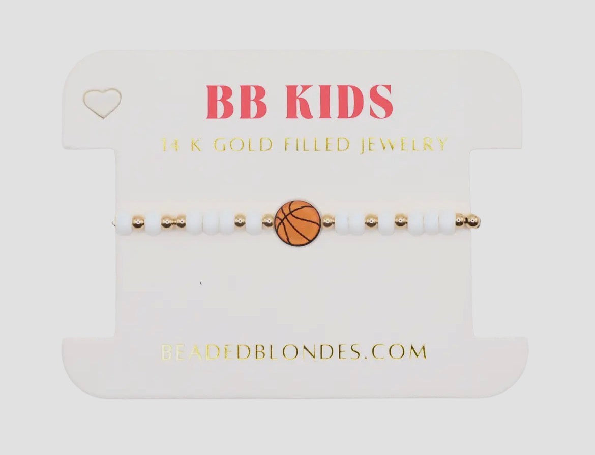 Beaded Blondes Kids Basketball Sprinkle Bracelet