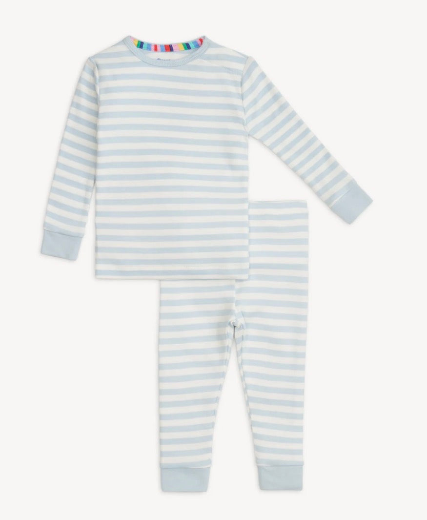 Magnetic Me Blue Stripe Organic Cotton Magnetic PJ Set