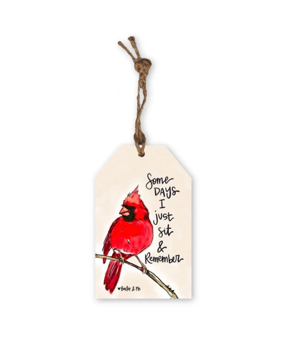 Baxter & Me Gift Tag Ornament-Sit & Remember Cardinal