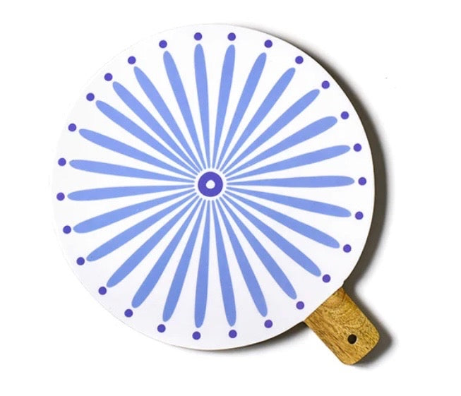 Coton Colors Iris Blue Burst Mango Wood Medium Round Board