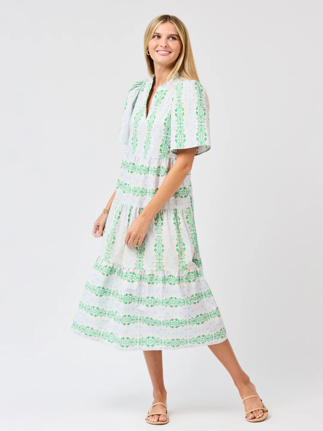 Mary Square Ivy Dress-Heirloom Vine Green