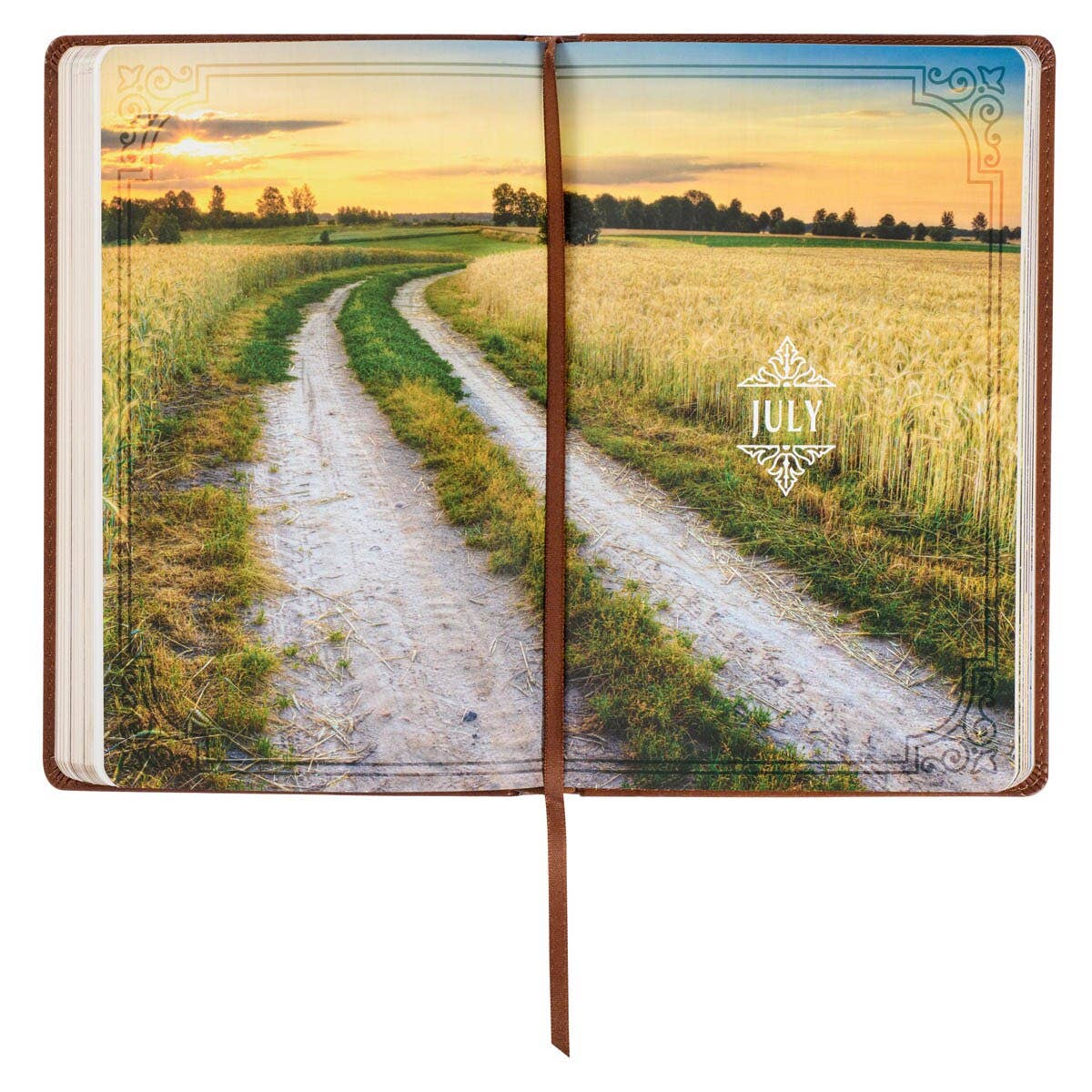 Christian Art Gifts Devotional Walking with God Large Print Faux Leather