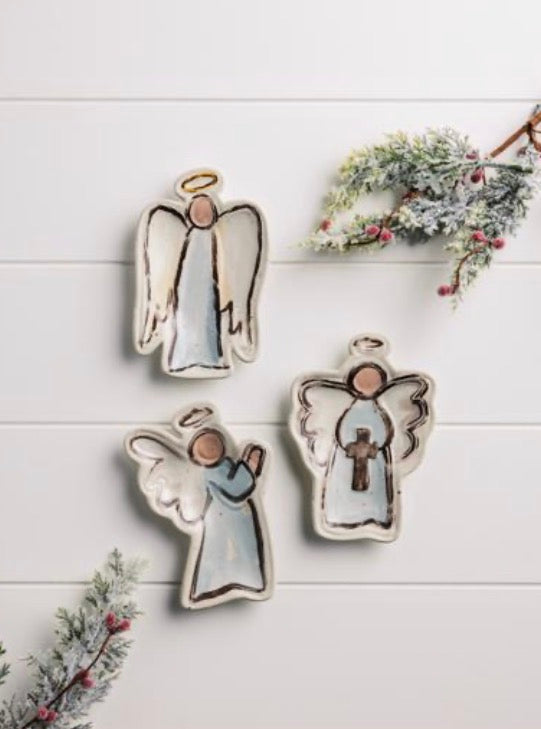 Mudpie Angel With Cross Tidbit Dish