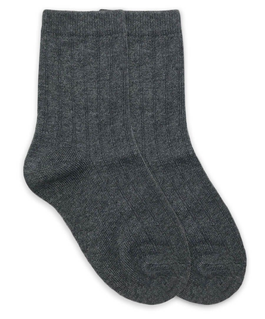 Jefferies Socks Cotton Rib Crew Socks-Charcoal (Toddler)