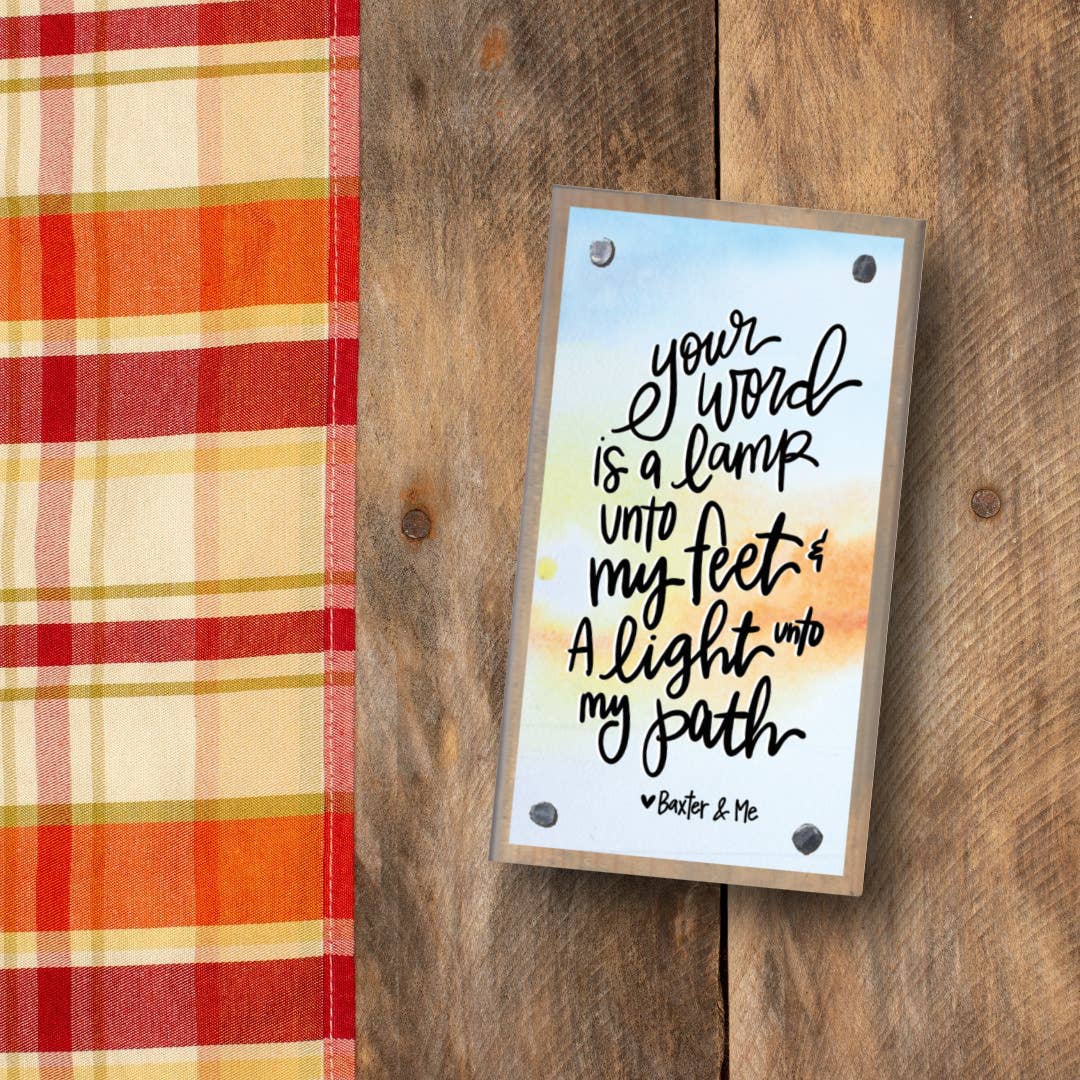 Baxter & Me Your Word is a Lamp Driftwood Happy Block