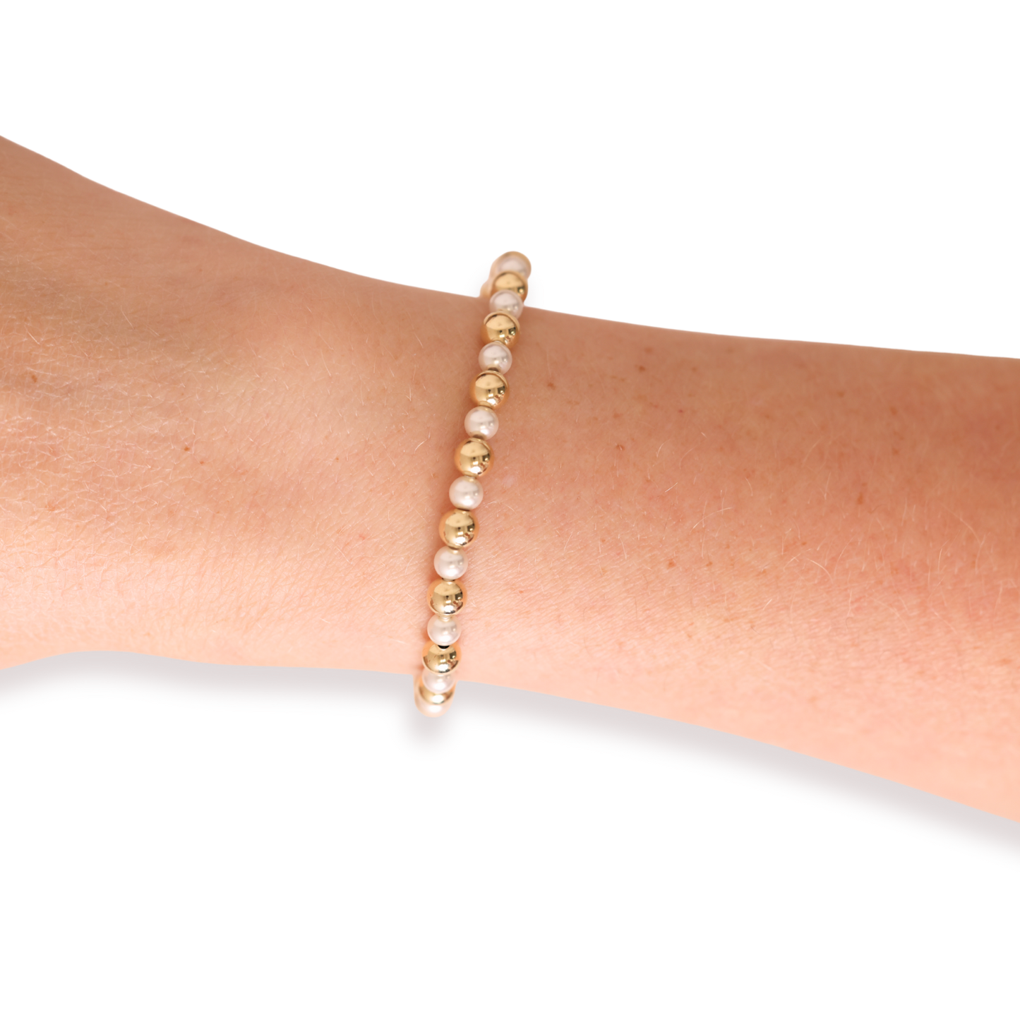 Beaded Blondes Anna Pearl Bracelet in Gold-Standard