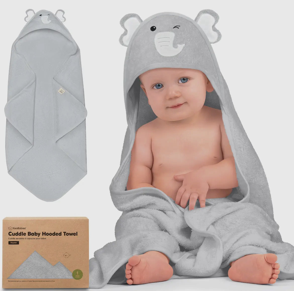 KeaBabies Cuddle Baby
Hooded Towel-Elephant