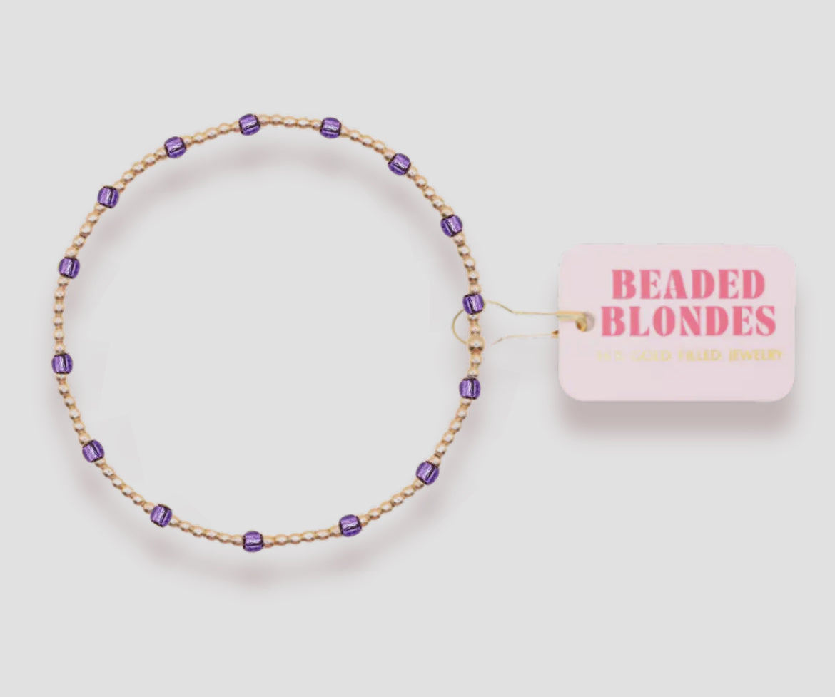 Beaded Blondes Purple Dainty Poppi Bracelet-Petite