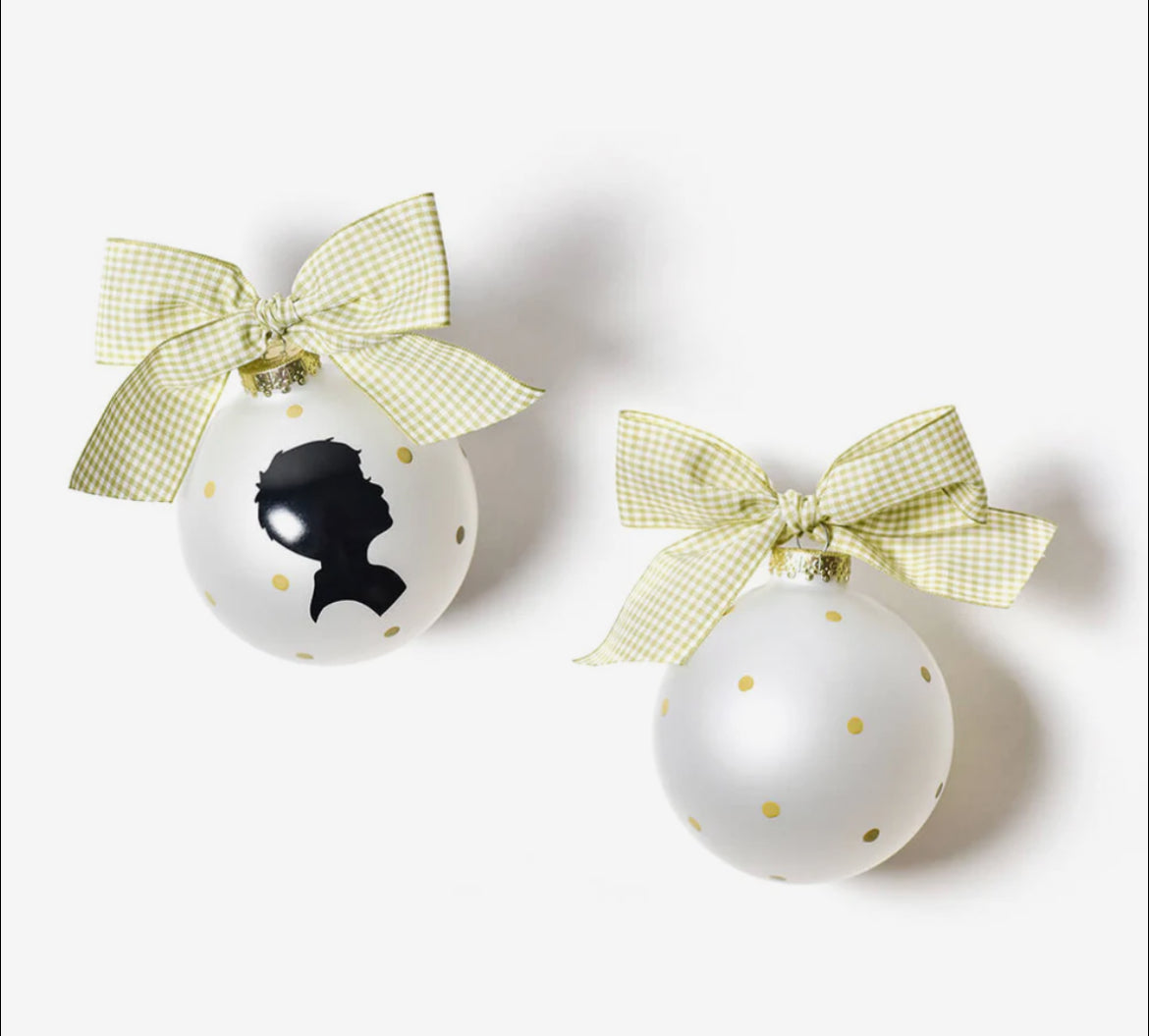 Coton Colors Boy Silhouette Glass Ornament