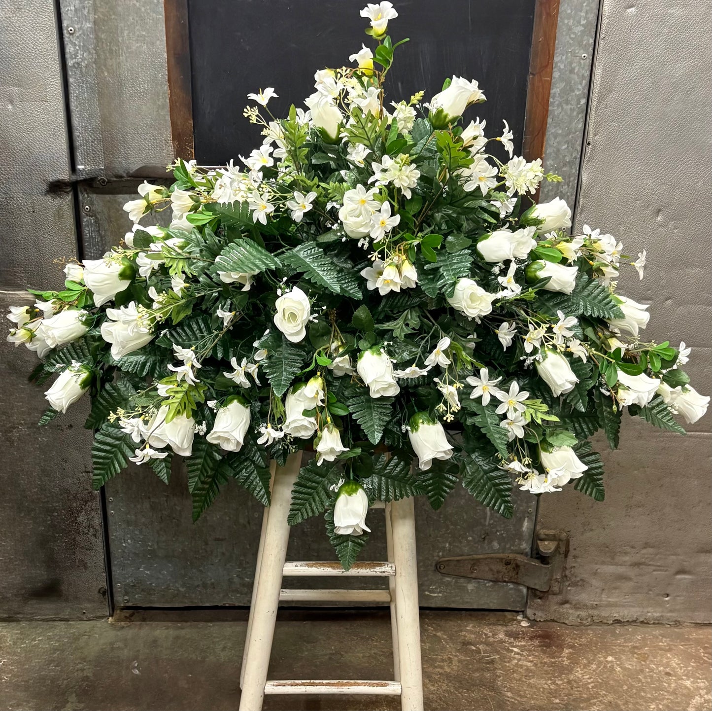 White Silk Casket Piece
