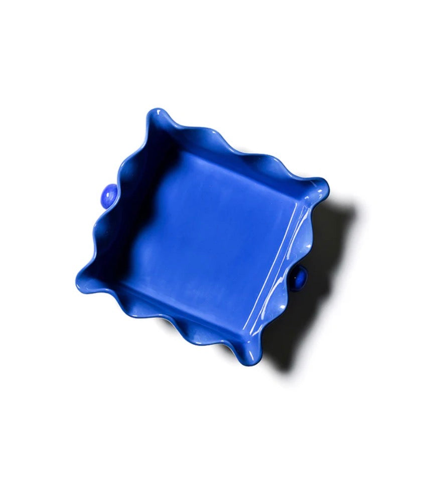 Coton Colors Pip Square Ruffle Casserole-Iris Blue (9.5 in)