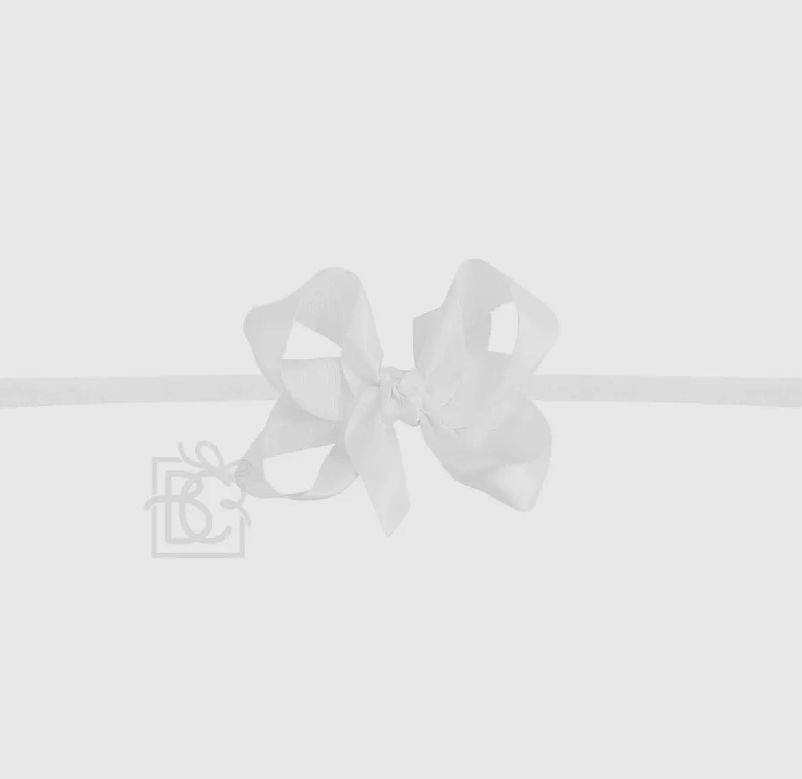 Beyond Creations Pantyhose Headband W/Satin Bow (1/4”)-White