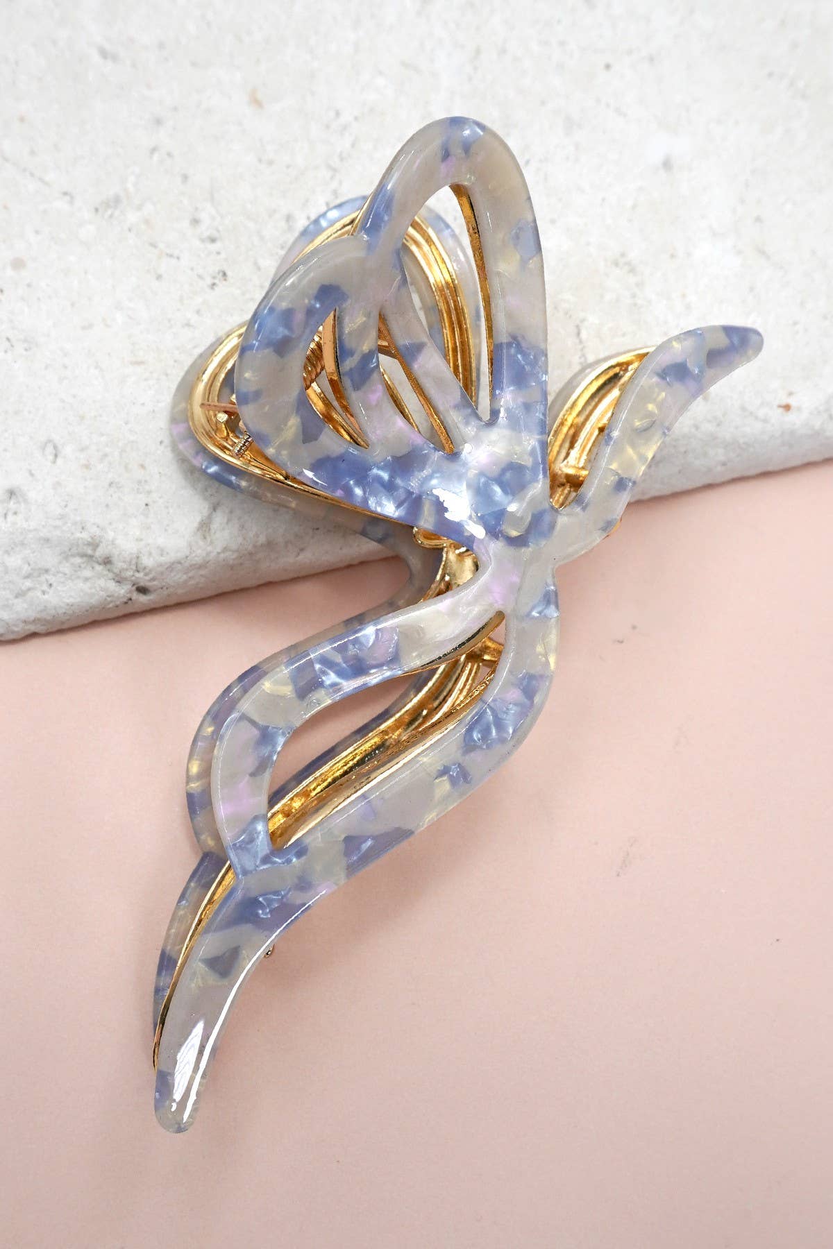 Josslyn Bow Hair Claw Clip-Blue